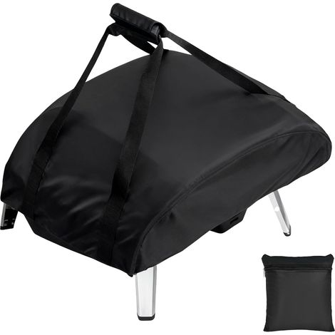 Housse de four à pizza Tefal à gaz - Housse de protection pour barbecue - Accessoires de four à pizza - Étanche - Résistant aux intempéries - Sac de transport - Tissu Oxford 420D - Noir (77 x