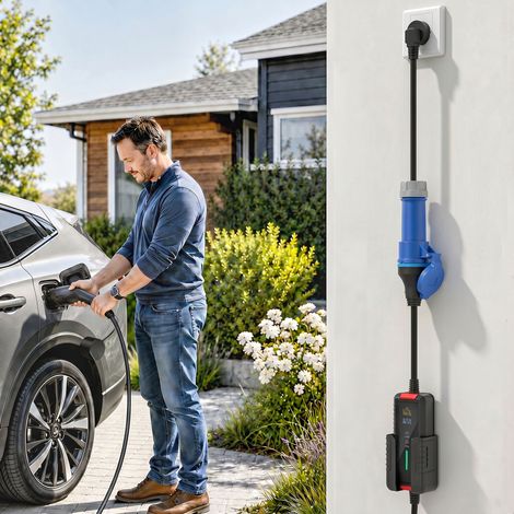 Chargeur Voiture Électrique 7,4kW 8m 6-32A Type 2 IP65 pour EV/PHEV (1/5)