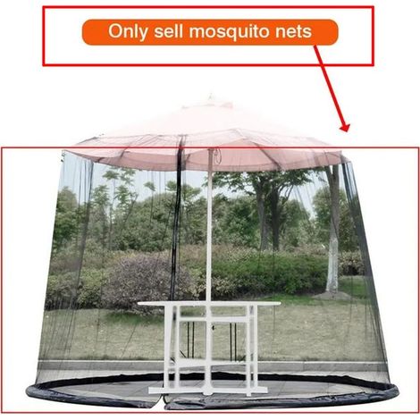 Copertura per ombrellone, zanzariera, rete con cerniera, copertura per recinzione, schermo per patio, tavolo, ombrellone da giardino (1/2)