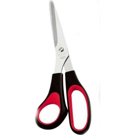 Ciseaux Pour Gauchers - Pointus - Longueur 210 Mm - Acier Inoxydable - Noir Rouge - 1 Pièce