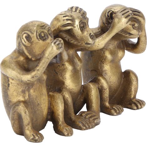Statues de singes sages « Ne rien entendre de mal, ne rien voir de mal, ne rien dire de mal » : décorations de singes pour la maison et le bureau. (1/5)