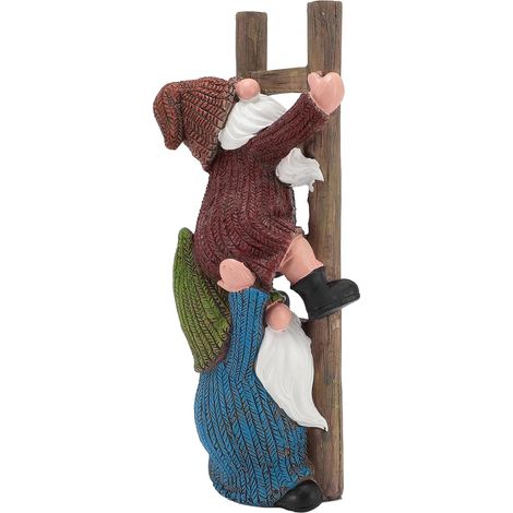 Resin Garden Gnome Statue, Climbing Gnome Figurine (1/5)
