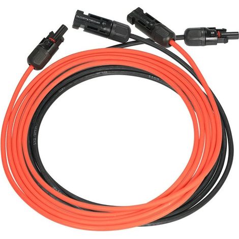 Cble d'extension pour panneau solaire 14 AWG 1500 V avec connecteur femelle et mle étanche(14AWG rouge + noir 1 chaque x 3 mètres (10FT)) (1/5)