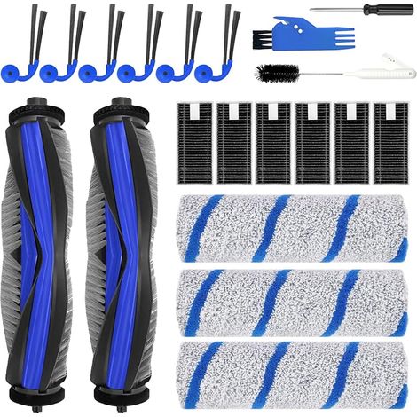 Kit di ricambio da 20 pezzi per robot aspirapolvere ECOVACS DEEBOT X11 OmniCyclone/X11 Pro Omni/X9 Pro Omni. Accessori: 2 spazzole principali, 6 filtri, 3 rulli di pulizia, 6 spazzole laterali. (1/5)