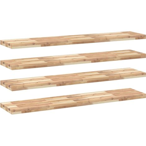 Maison Exclusive - Schweberegale 4 Stk. 160x30x4 cm Massivholz Ak (1/5)