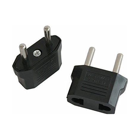 Adaptador de Enchufe de EEUU a Enchufe Europeo 2  Negro