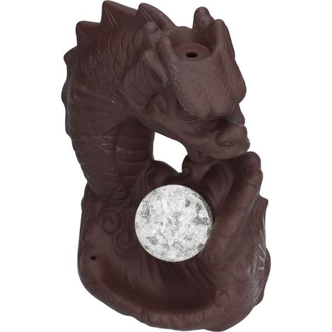 Brûleur d'encens à reflux en céramique, porte-encens en forme de dragon, brûleur d'arômes, ornement de décoration intérieure (1/5)