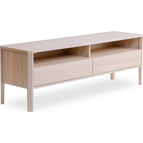 Weißer Fernsehschrank - Marny Natural wood