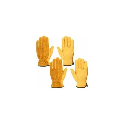 Set mit 2 Paar robusten Arbeitshandschuhen, professionelle schnittfeste Handschuhe für Bauwesen, Materialtransport, Forstwirtschaft und Mechanik, Gartenhandschuhe für Damen und Herren (M) - Crezuo