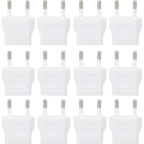 Lot de 12 adaptateurs de prise européenne pour voyage, boîtier en polycarbonate, convertisseur de prise européenne 110-250 V (1/5)