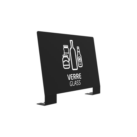 Plaque signalétique pour meuble Alitri - picto Verre - gris manganèse