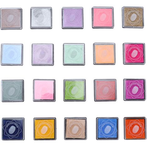 Coussins d'encre artisanaux imperméables pour graffiti - couleurs vives, encre à tampon grasse et sûre (20 pièces) (1/5)