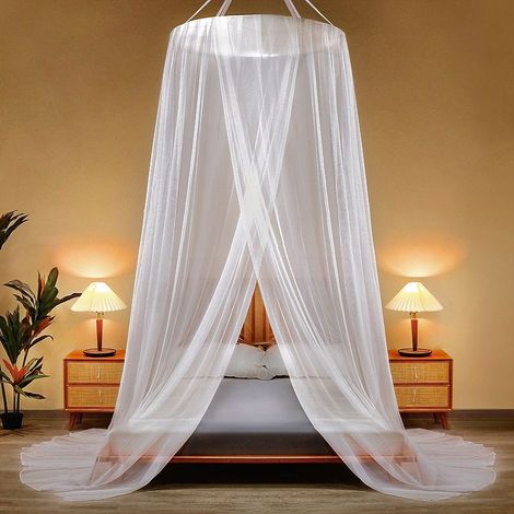 Moustiquaire de lit 852801100cm, tente de lit moustiquaire en forme de dôme, décoration pour lits d'enfants et d'adultes (blanc) (1/5)