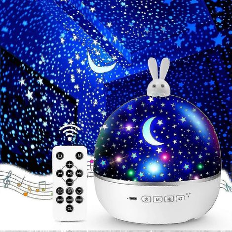 Filiyano – projecteur de ciel étoilé – Veilleuse bébé One Fire avec projecteur de ciel étoilé, veilleuse musicale et lumineuse Bluetooth, 8 films pour (1/5)
