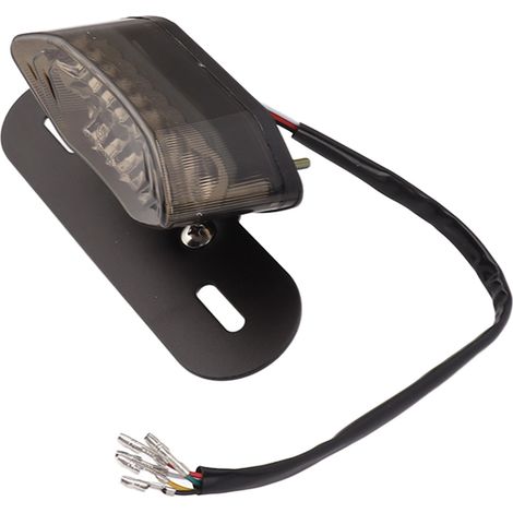 Feu Arrière Moto LED 5 Fils Étanche Haute Luminosité Noir Universel pour Motocyclette (1/5)