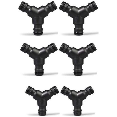 Plastique Snap on Splitter de Tuyau (3 Voies) Y Male Connecteur de Tuyau de Jardin Raccord en Y 6 Pack