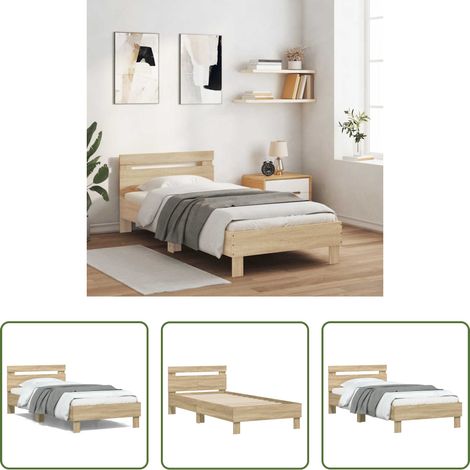 Cadre de lit - Cadre de lit sans matelas avec tête de lit 100x200 cm (1/5)