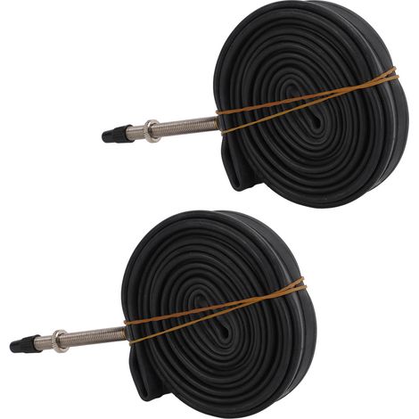2 Pièces Chambre à Air Vélo Route 700x23C Valve Française 60mm en Caoutchouc Butyle pour VTT et Cyclisme