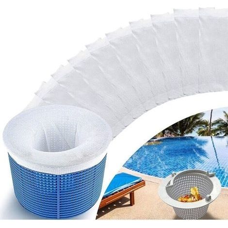Lot de 10 chaussettes filtrantes/filet/protecteur pour écumoire de piscine pour protéger votre piscine creusée ou hors sol. (1/4)