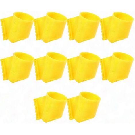 Support d'arbre jaune 7x6cm, tuteurs de jardin anti-vent en forme de coupelle, lot de 10 pour aménagement paysager (1/2)