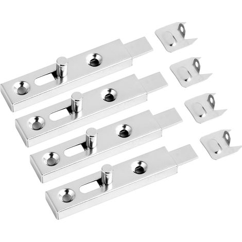 Verrou meuble acier Fermeture Porte BALL 50 x 13.5 mm - Receveur 9 mm 4 Pièces Loquets de Serrure Robustes pour Armoire, Placard, Cuisine, Salle de Bain et Garage (1/5)