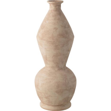 Vase beige en poterie sculptural - beige clair (1/4)