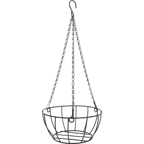 Jardinière suspendue GANAZONO moyenne en fer noir pour balcon et jardin (1/5)