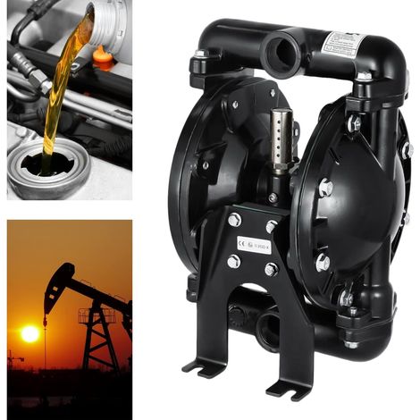 Luftbetriebene Doppelmembranpumpe, 1 Zoll Ein- und Auslass,120PSI Max. Druck, Druckluft Doppelmembranpumpe, Druckluftmembranpumpe, für Erdöl, Diesel, Öl und Flüssigkeiten (1/5)