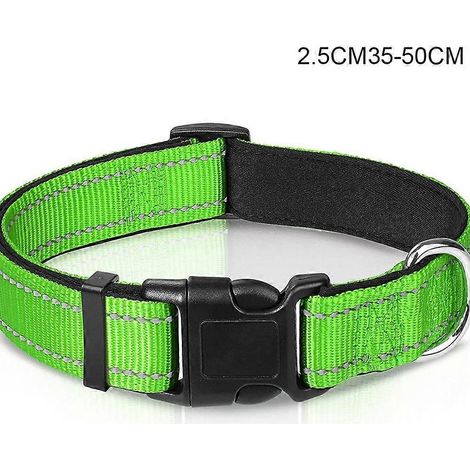 Collier réfléchissant réglable pour chien M 35-50 cm avec boucle de sécurité, largeur 2,5 cm (1/5)