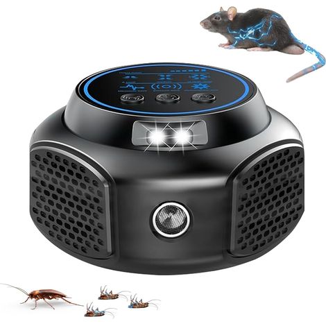 Ultrason Souris et Rats 360° Appareil Ultrason Souris avec Lumière LED Plug in Repulsif Souris Anti Rongeur pour Intérieur Protection et Anti Nuisibles Jardin (1/5)