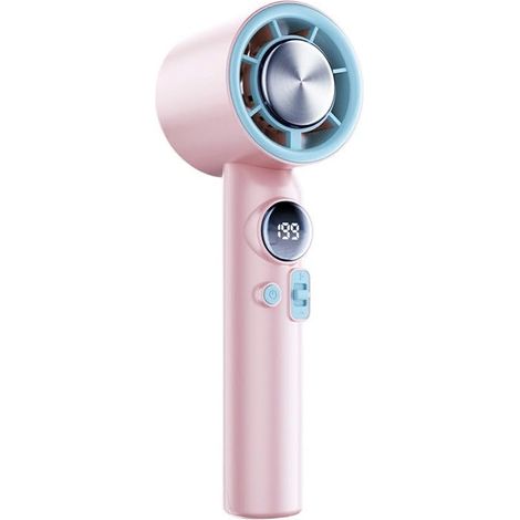 Mini-ventilateur turbo portable — Compact et puissant, ventilateur personnel rechargeable ventilateur à main sur batterie, idéal pour les voyages, la plage, le bureau et la maison (Rose) (1/4)