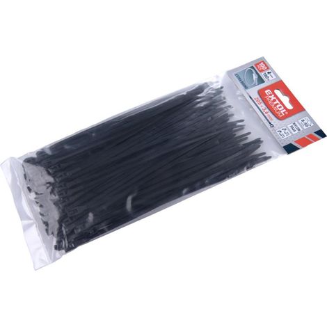 EXTOL Kabelbinder EXTRA, schwarz, 200 x 3,6 mm, 100 Stück, Nylon PA66 8856232