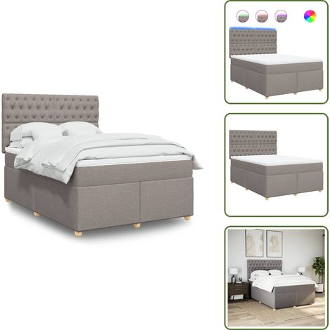 Boxspringbett mit Matratze Taupe 160x200 cm Stoff - Boxspringbett - Boxspringbetten - Bett - Bettgestell