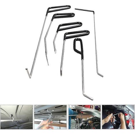 Kit de réparation de bosses sans peinture pour voiture : crochets, tiges, leviers et outils de réparation pour enlever la grêle (1/4)