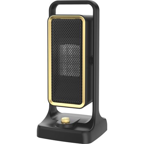 Mini radiateur soufflant vertical PTC céramique 900W à commande par bouton rotatif Chauffage de bureau portable ultra-silencieux ≤36dB, chauffe en 3 secondes, thermostat constant (1/4)