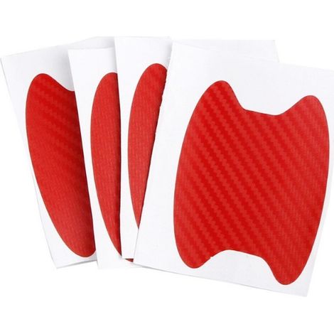 4 pezzi adesivi universali per pellicola per maniglia per porta automatica in fibra di carbonio per auto antigraffio (1/5)