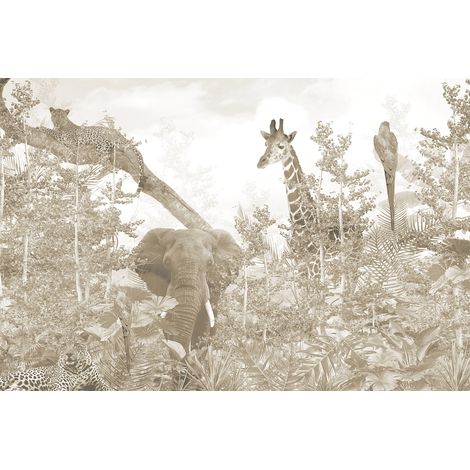 Papier peint panoramique - Animaux de la Jungle - 130 cm x 87 cm (1/2)