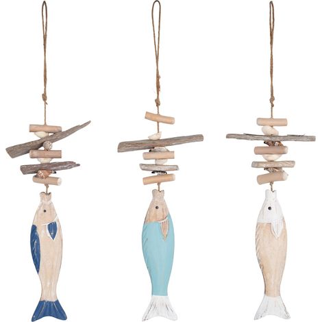 Suspension décorative en forme de poisson multicolore pour la maison – Design nautique, idéale comme cadeau ou décoration murale (1/4)