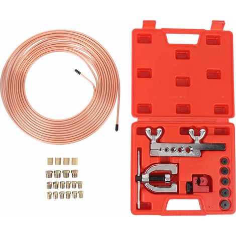 Ortviai Kit de Tuyaux de Frein en Cuivre 25 ft (7,62 m) – 3/16 pouce, 16 Raccords + 4 Jonctions + Outil de Gaufrage (1/5)