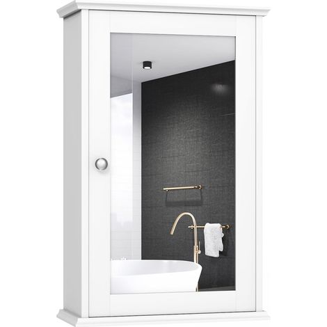 Armario de pared con 1 puerta 34 x 15 x 51 cm práctico almacenaje estilo moderno y clásico MDF blanco 200019353