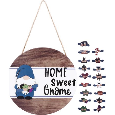 Plaque de Bienvenue Rond en Bois pour Extérieur - Décoration Murale Ferme et Fenêtre