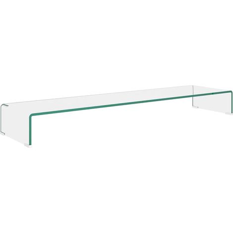 vidaXL Soporte para TV/Elevador monitor cristal claro 120x30x13 cm (1/2)