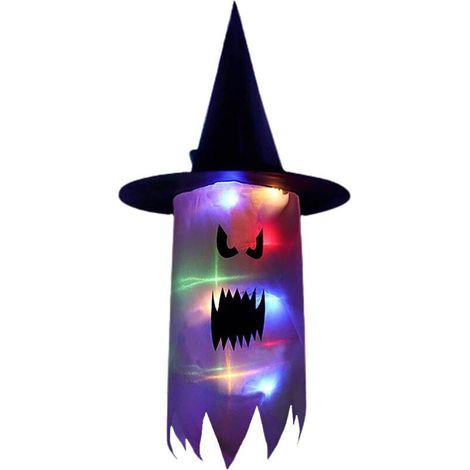 Chapeau De Sorciere - Guirlande Lumineuse LED Halloween - Decoration Extérieure Jardin Porche Arbre - 1 Piece (1/5)