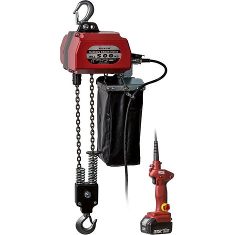 Delta Batterie Kettenzug - 18V DC - Tragkraft 0,5t Hubhöhe 5m