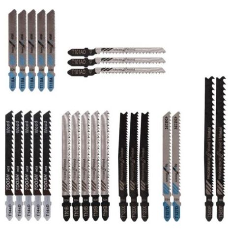Lot de 25 Lames de Scie Sauteuse T118A / T144D / T101B/T123X / T101AO/T127D / T345XFpour Couper Métal/Bois/Plastique - Pour Bosch, Black & Decker, Makita, Dewalt -Versailles