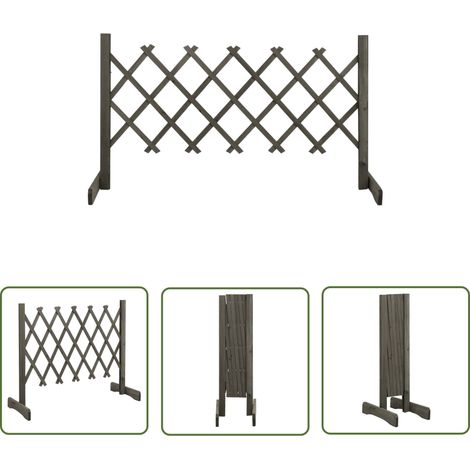 INLIFE Clôture en treillis de jardin Gris 120x60 cm Bois de sapin (1/5)