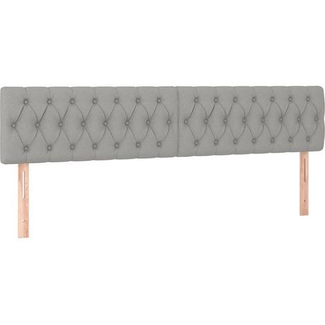 Testiera letto accessorio camera da letto mobili LED 180 x 7 x 78/88 cm tessuto grigio chiaro TDL0201339