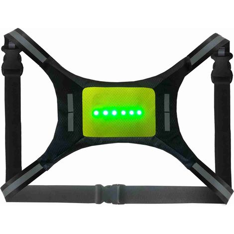 Gilet réfléchissant LED rechargeable par USB avec télécommande et clignotants intégrés pour vélo (1/2)