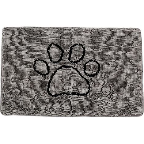 Tappetino da bagno/zerbino assorbente e antiscivolo con motivo a impronte di zampa di cane. Per uso interno ed esterno. Design a impronte di zampa. Zerbino lavabile. 50 x 80 cm. (1/5)