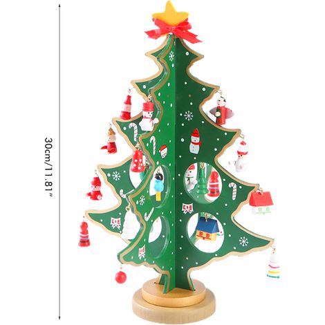 Décoration de sapin de Noël de bureau, mini ornements en bois à faire soi-même, cadeau pour enfants (1/5)